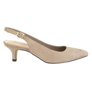 Bella Vita Women's 6 M Scarlett Pointed Toe Pumps Almond Beige NEW Strap